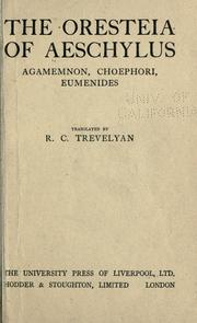 Cover of: The Oresteia of Aeschylus by Aeschylus