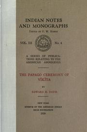 Cover of: The Papago ceremony of Víkita.