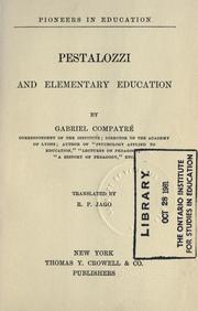 Cover of: Pestalozzi and elementary education