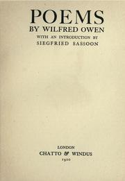Cover of: Poems by Wilfred Owen
