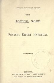 Cover of: poetical works of Frances Ridley Havergal