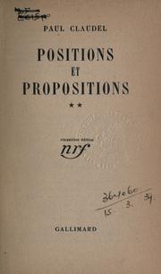 Cover of: Positions et propositions by Paul Claudel