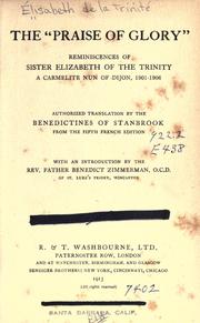 Cover of: The praise of glory by Elizabeth of the Trinity