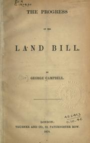 Cover of: progress of the Land Bill.