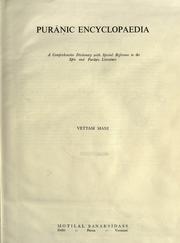 Cover of: Puranic encyclopaedia by Vettam Mani
