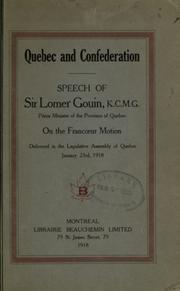 Cover of: Quebec and Confederation