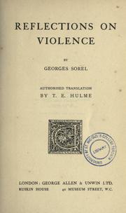 Cover of: Reflections on violence by Sorel, Georges