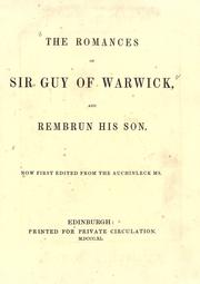 Cover of: The romances of Sir Guy of Warwick and Rembrun his Son by 