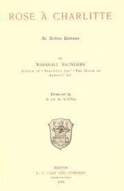 Cover of: Rose à Charlitte by Marshall Saunders