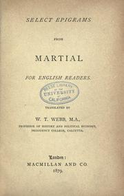 Cover of: Selected epigrams of Martial