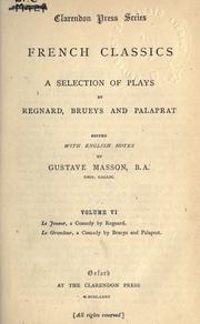 Cover of: selection of plays by Regnard, Brueys and Palaprat