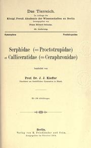 Cover of: Serphidae (=Proctotrupidae) et Calliceratidae (=Ceraphronidae) by J.-J Kieffer