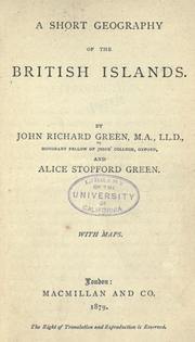 Cover of: A short geography of the British Islands