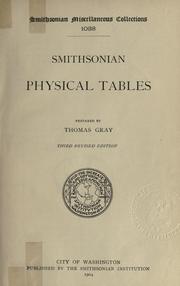 Cover of: Smithsonian physical tables. by Smithsonian Institution