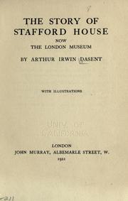 Cover of: The story of Stafford House: now the London Museum.