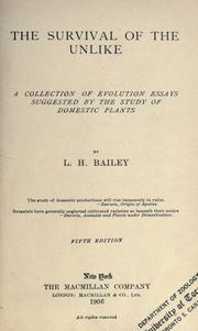 Cover of: The survival of the unlike by L. H. Bailey