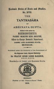 Cover of: The Tantrasara of Abhinava Gupta. by Rajanaka Abhinavagupta