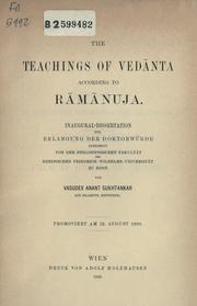 Cover of: The teachings of Vedanta according to Ramanuja