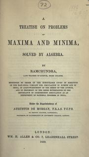 Cover of: A treatise on problems of maxima and minima, solved by algebra. by Yesudas Ramachandra