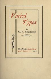 Cover of: Varied types by Gilbert Keith Chesterton