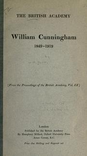 Cover of: William Cunningham, 1849-1919. by William Robert Scott