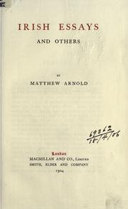 Cover of: The works of Matthew Arnold.
