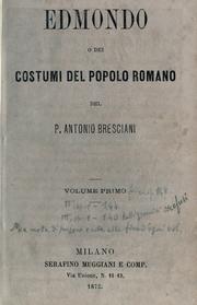 Cover of: Edmondo: o, Dei costumi del popolo romano.