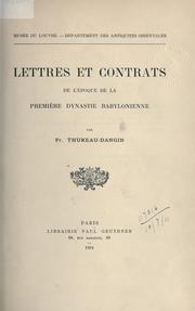 Cover of: Lettres et contrats de l'époque de la première dynastie Babylonienne.
