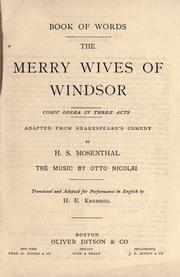 Cover of: The merry wives of Windsor: comic opera in three acts