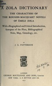 Cover of: A Zola dictionary by J. G Patterson