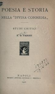 Poesia e storia nella "Divina commedia" by Ernesto Giacomo Parodi