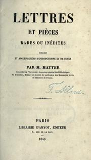 Cover of: Lettres et pièces rares ou inédites publiées et accompagnées d'introductions et de notes