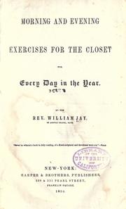 Cover of: Morning and evening exercises for the closet for every day in the year.