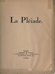 Cover of: La Pléiade.: [Poëmes par la comtesse de Noailles et al.]