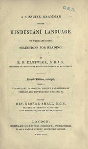 Cover of: concise grammar of the Hindústání language: to which are added, selections for reading.