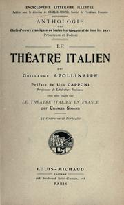 Cover of: Le théâtre italien. by Guillaume Apollinaire