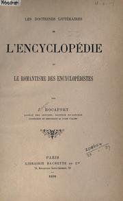 Cover of: doctrines littéraires de l'Encyclopédie: ou, Le romantisme des encyclopédistes.
