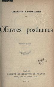 Cover of: Oeuvres posthumes.
