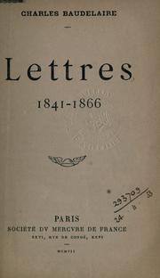 Cover of: Lettres, 1841-1866.