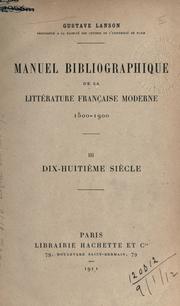 Cover of: Manuel bibliographique de la littérature française moderne, 1500-1900.