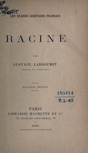 Cover of: Racine by Gustave Larroumet
