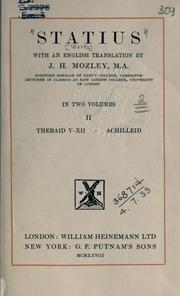 Cover of: Statius: with an English translation by J.H. Mozley.