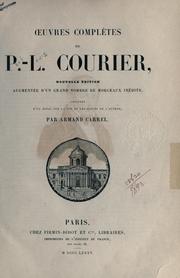 Cover of: Oeuvres complètes de P.-L. Courier.