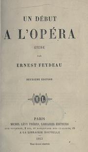 Cover of: début à l'opéra: étude.