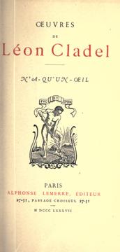 Cover of: N'a-Qu'un-Oeil.