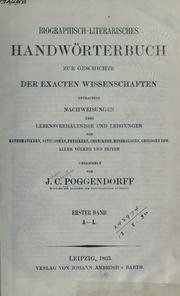 Cover of: Biographisch-literarisches Handwörterbuch zur Geschichte der exacten Wissenschaften