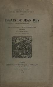 Cover of: Essais de Jean Rey.