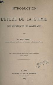 Cover of: Introduction à l'étude de la chimie, des anciens et du moyen age