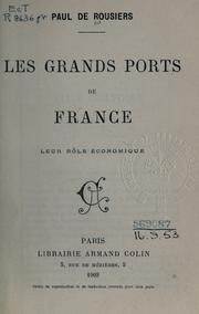 Cover of: grands ports de France: leur rôle économique.