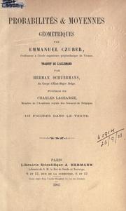 Cover of: Probabilités & moyennes géométriques. by Emanuel Czuber